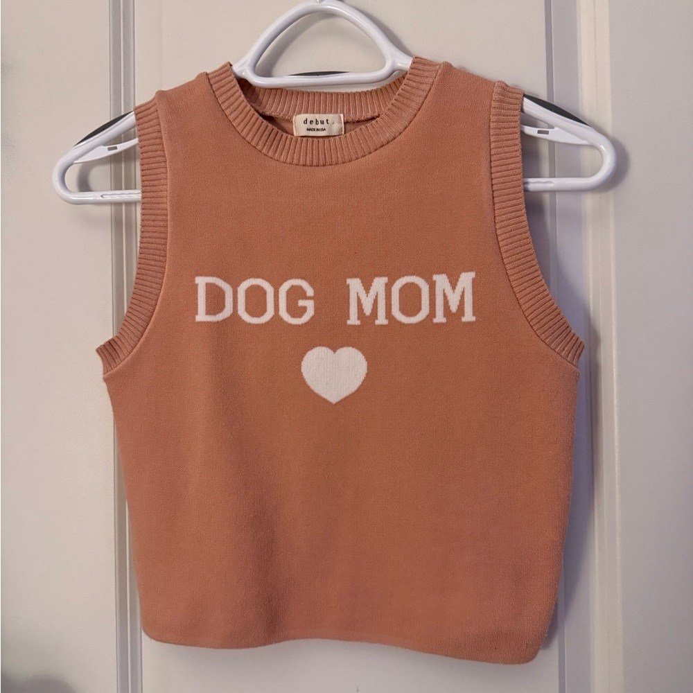 Dog Mom Sleeveless Knit Top